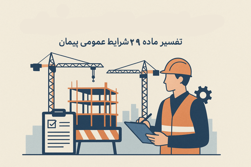 تفسیر و تشریح ماده 29 شرایط عمومی پیمان